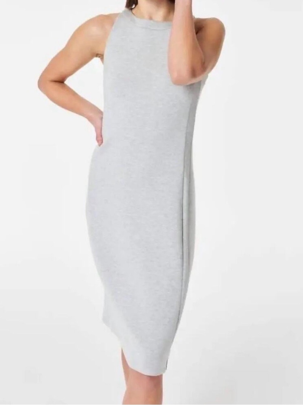 Spanx AirEssentials Sleeveless Midi Dress in Light Gray - Size Large